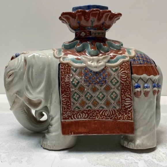 Antique Edo/Meiji Period 18/19c Japanese Porcelain Elephant Kakiemon Style - Picture 3 of 14